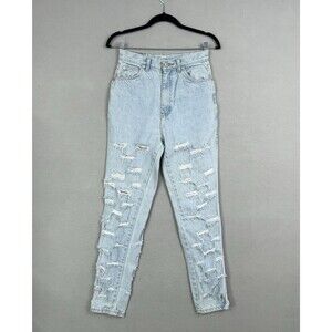 Vintage Jordache Jeans Womens 26x30 Distressed High Rise Ripped Thrash Denim 90s
